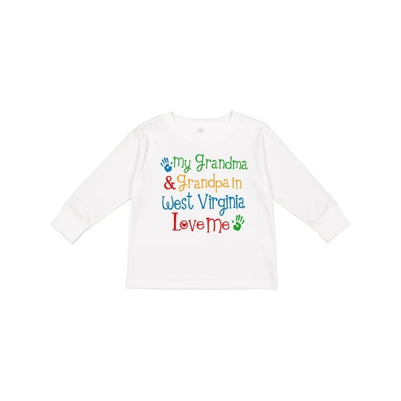 Inktastic West Virginia Grandma Loves Me Boys or Girls Long Sleeve Toddler T-Shirt