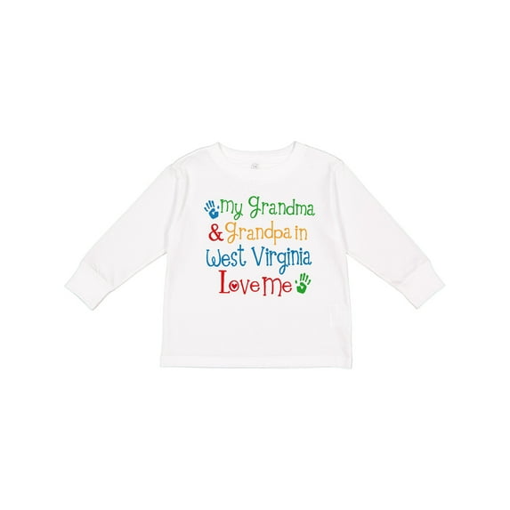 Inktastic West Virginia Grandma Loves Me Boys or Girls Long Sleeve Toddler T-Shirt