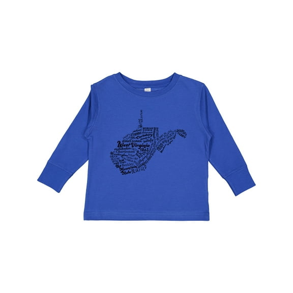 Inktastic West Virginia State Word Salad Boys or Girls Long Sleeve Toddler T-Shirt
