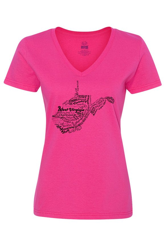 West Virginia State word salad Women's V-Neck T-Shirt