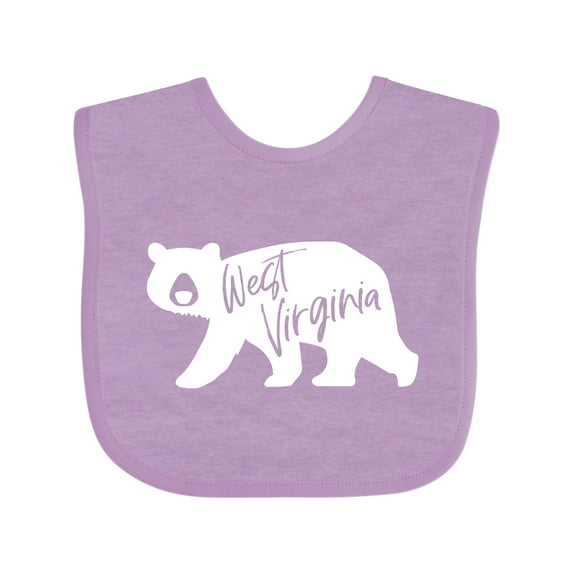 Inktastic West Virginia White Bear Silhouette Boys or Girls Baby Bib
