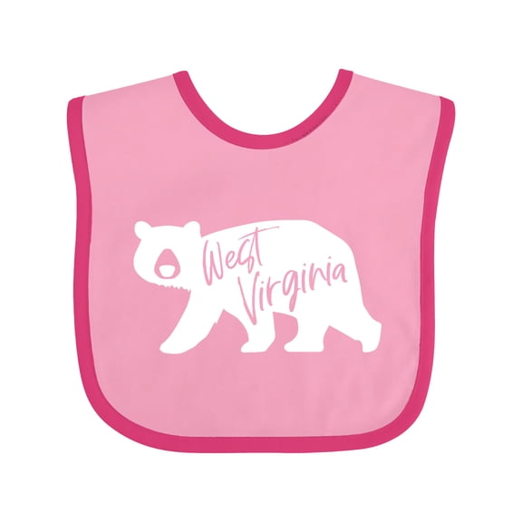 Inktastic West Virginia White Bear Silhouette Boys or Girls Baby Bib