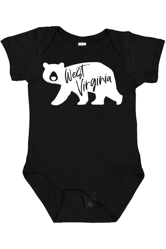 West Virginia White Bear Silhouette Boys or Girls Baby Bodysuit