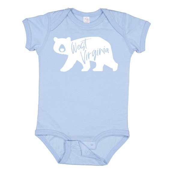 Inktastic West Virginia White Bear Silhouette Boys or Girls Baby Bodysuit