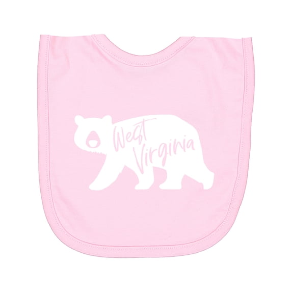 Inktastic West Virginia White Bear Silhouette Newborn Bib