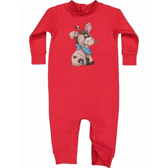 Inktastic Western Dilly Donkey Baby Fleece Romper