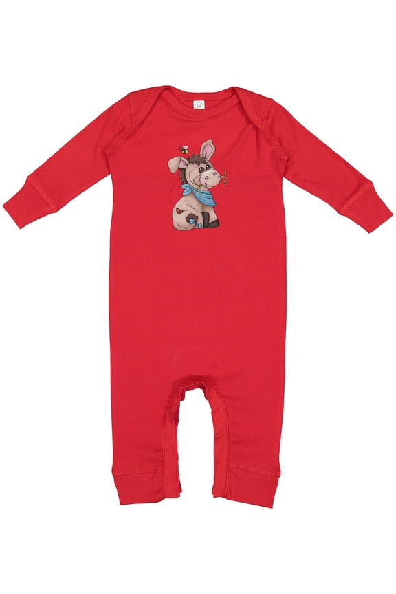 Western Dilly Donkey Baby Romper Coveralls