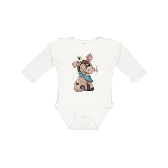 Inktastic Western Dilly Donkey Boys Long Sleeve Baby Bodysuit