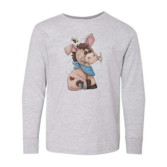Inktastic Western Dilly Donkey Long Sleeve Youth T-Shirt