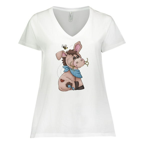 Inktastic Western Dilly Donkey Women's Plus Size V-Neck T-Shirt