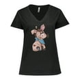 thumbnail image 1 of Inktastic Western Dilly Donkey Women's Plus Size V-Neck T-Shirt, 1 of 5