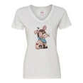 thumbnail image 1 of Inktastic Western Dilly Donkey Women's V-Neck T-Shirt, 1 of 5