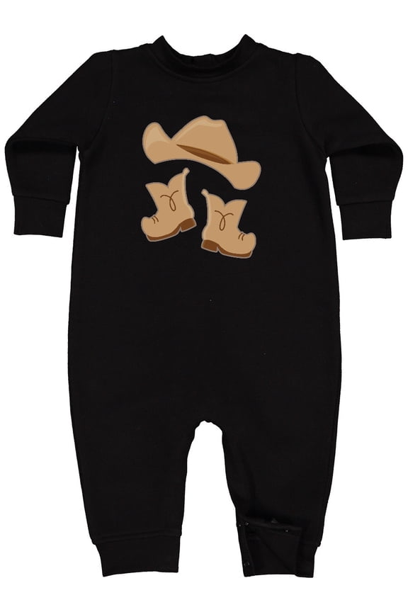 Western Style Boy Boots Baby Fleece Romper