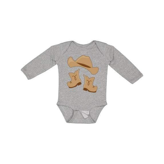 Inktastic Western Style Boy Boots Boys or Girls Long Sleeve Baby Bodysuit