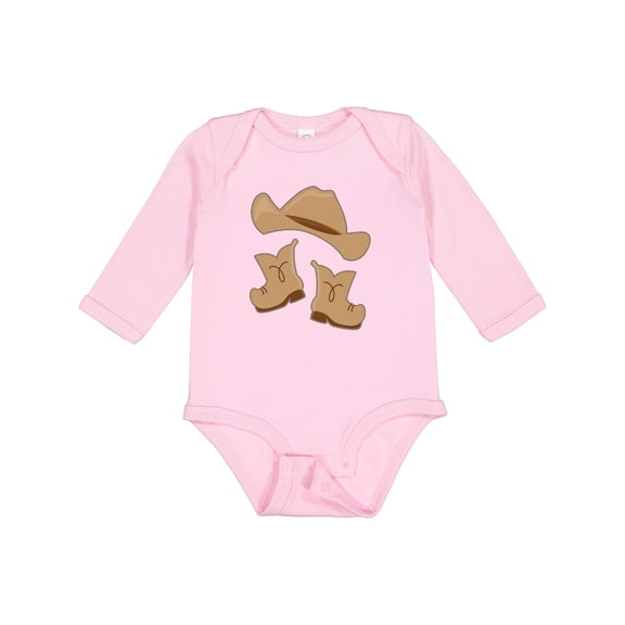 Inktastic Western Style Boy Boots Boys or Girls Long Sleeve Baby Bodysuit