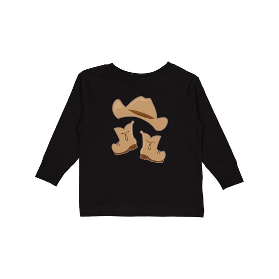 Inktastic Western Style Boy Boots Boys or Girls Long Sleeve Toddler T-Shirt