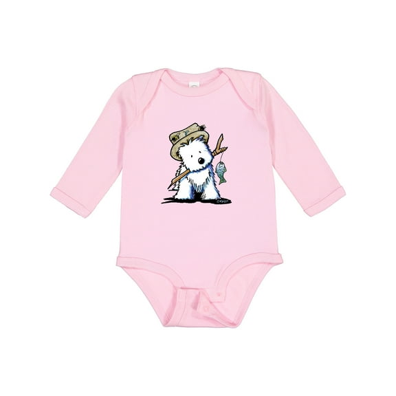 Inktastic Westie Fishing Buddy Boys or Girls Long Sleeve Baby Bodysuit