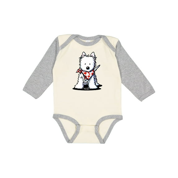 Inktastic Westie in Bandana Boys or Girls Long Sleeve Baby Bodysuit