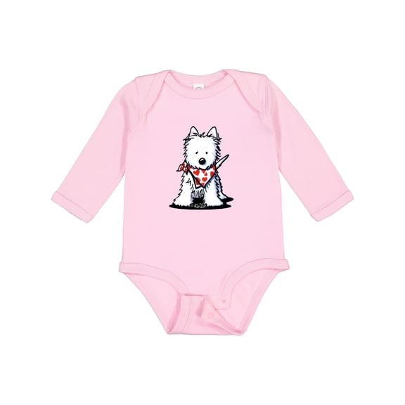 Inktastic Westie in Bandana Boys or Girls Long Sleeve Baby Bodysuit