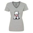 thumbnail image 1 of Inktastic Westie in Bandana Women's V-Neck T-Shirt, 1 of 5