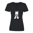 thumbnail image 1 of Inktastic Westie in Bandana Women's V-Neck T-Shirt, 1 of 5