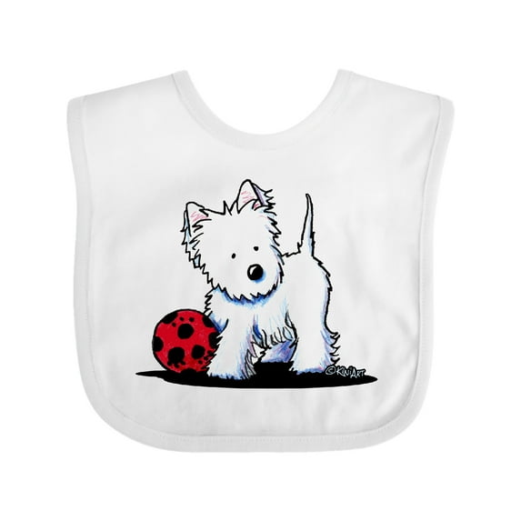 Inktastic Westie with Ball Boys or Girls Baby Bib