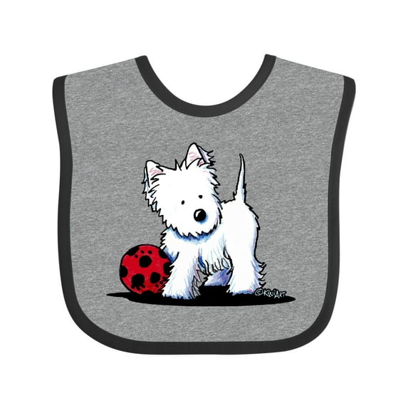 Inktastic Westie with Ball Boys or Girls Baby Bib