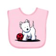 thumbnail image 1 of Inktastic Westie with Ball Boys or Girls Baby Bib, 1 of 4
