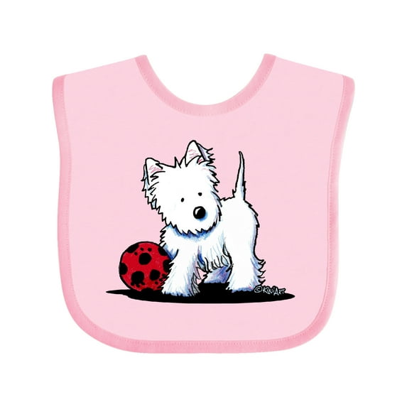 Inktastic Westie with Ball Boys or Girls Baby Bib