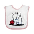 thumbnail image 1 of Inktastic Westie with Ball Boys or Girls Baby Bib, 1 of 4