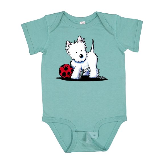 Inktastic Westie with Ball Boys or Girls Baby Bodysuit