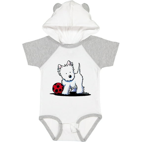 Inktastic Westie with Ball Boys or Girls Baby Bodysuit