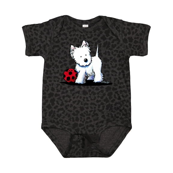 Inktastic Westie with Ball Boys or Girls Baby Bodysuit