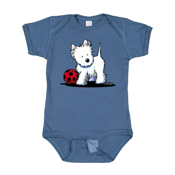 Inktastic Westie with Ball Boys or Girls Baby Bodysuit