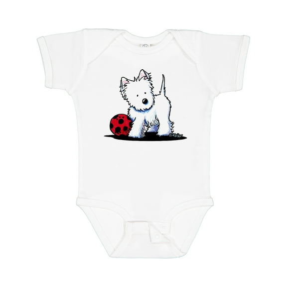 Inktastic Westie with Ball Boys or Girls Baby Bodysuit