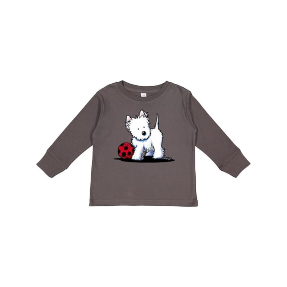 Inktastic Westie with Ball Boys or Girls Long Sleeve Toddler T-Shirt