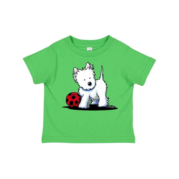 Inktastic Westie with Ball Boys or Girls Toddler T-Shirt
