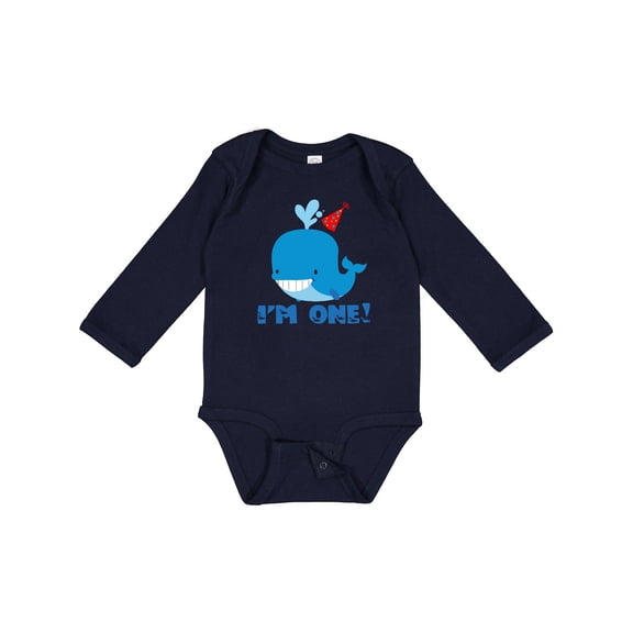 Inktastic Whale 1st Birthday Boys or Girls Long Sleeve Baby Bodysuit