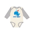 thumbnail image 1 of Inktastic Whale 1st Birthday Boys or Girls Long Sleeve Baby Bodysuit, 1 of 5