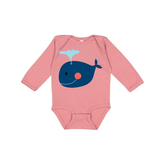 Inktastic Whale Cute Blue Boys or Girls Long Sleeve Baby Bodysuit