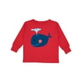 thumbnail image 1 of Inktastic Whale Cute Blue Boys or Girls Long Sleeve Toddler T-Shirt, 1 of 5