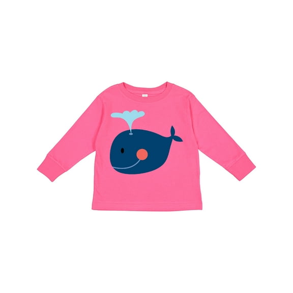 Inktastic Whale Cute Blue Boys or Girls Long Sleeve Toddler T-Shirt