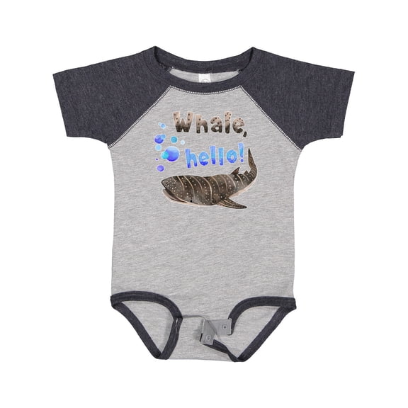 Inktastic Whale, Hello Cute Whale Shark with Bubbles Boys or Girls Baby Bodysuit