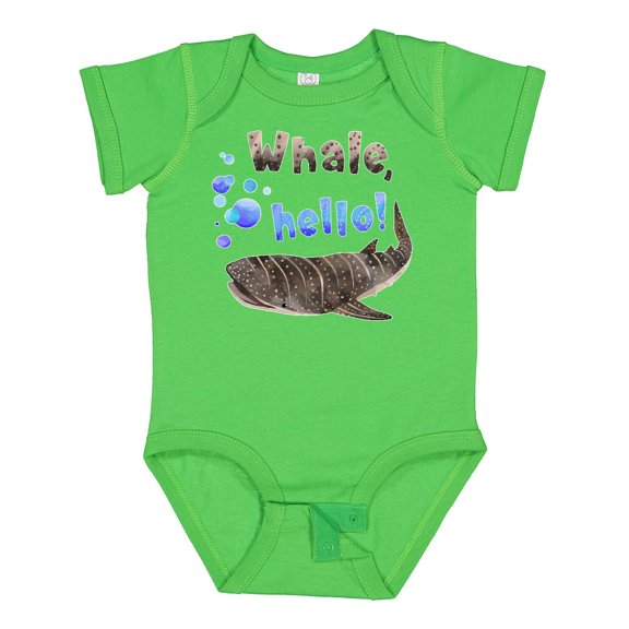 Inktastic Whale, Hello Cute Whale Shark with Bubbles Boys or Girls Baby Bodysuit