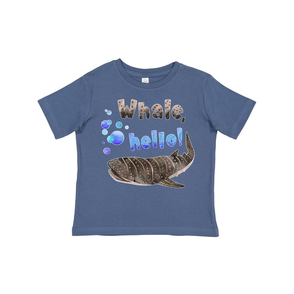Inktastic Whale, Hello Cute Whale Shark with Bubbles Boys or Girls Toddler T-Shirt