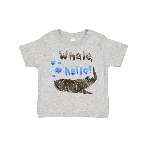 Inktastic Whale, Hello Cute Whale Shark with Bubbles Boys or Girls Toddler T-Shirt