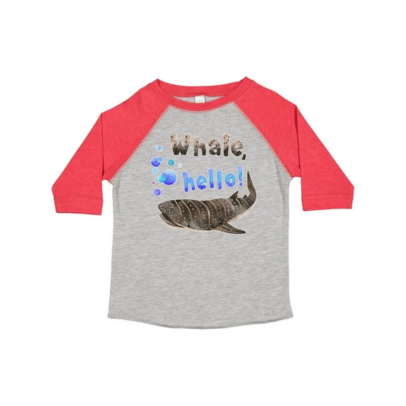 Inktastic Whale, Hello Cute Whale Shark with Bubbles Boys or Girls Toddler T-Shirt