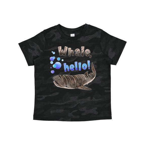 Inktastic Whale, Hello Cute Whale Shark with Bubbles Boys or Girls Toddler T-Shirt