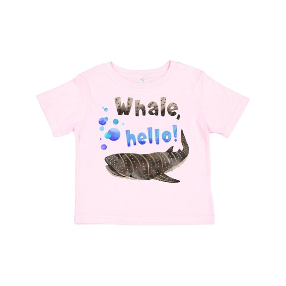 Inktastic Whale, Hello Cute Whale Shark with Bubbles Boys or Girls Toddler T-Shirt