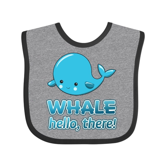 Inktastic Whale, Hello There Boys or Girls Baby Bib